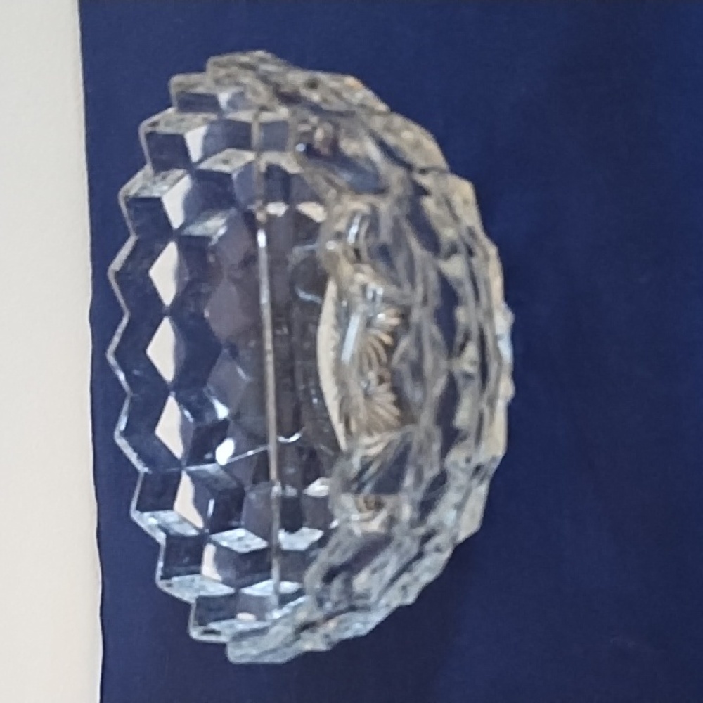 FOSTORIA GORGEOUS DIVIDED CONDIMENT DISH - BEAUTIFUL CUBIST PATTERN, MADE 1920S.